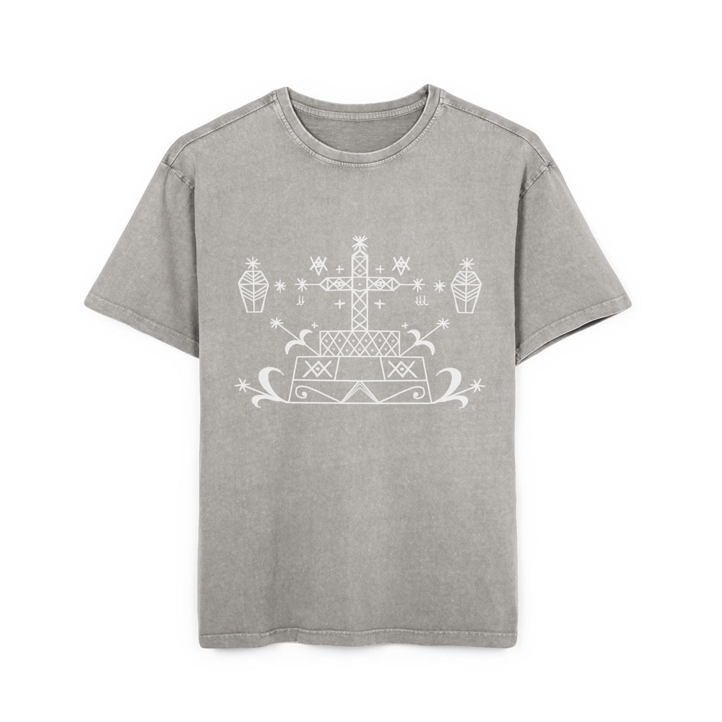 Baron Samedi Vévé - Men’s Acid Washed Oversized Tee